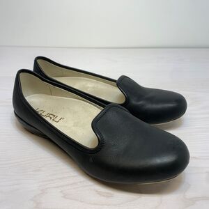 KURU Trina Black Leather Flat Shoes Plantar Fasciitis Womens Size 10